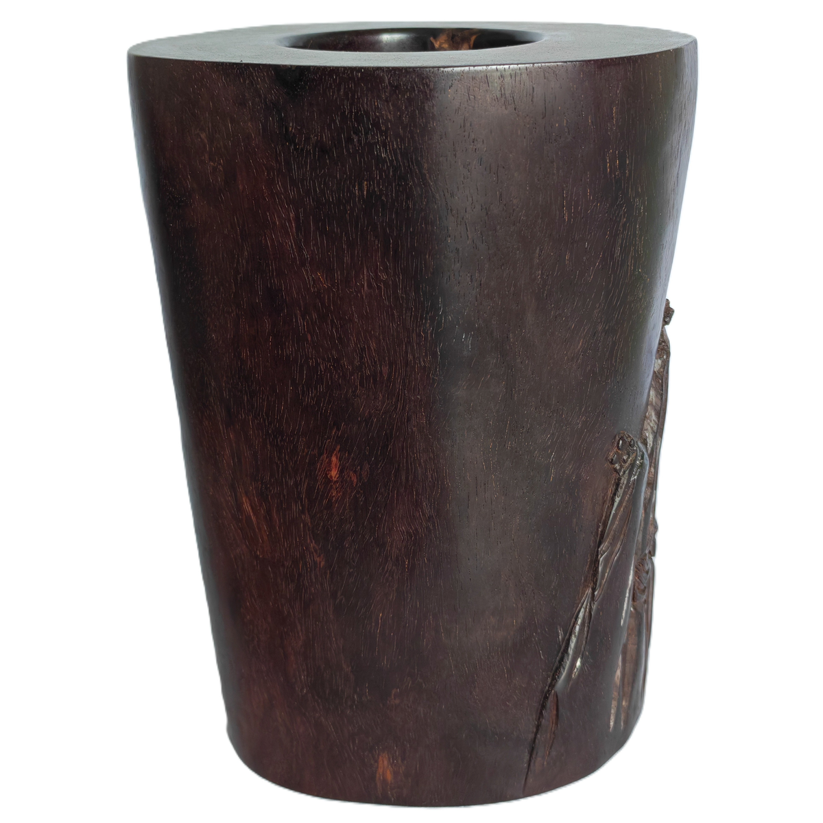 Chinese Brush Pot with Goat and Bamboo Motif