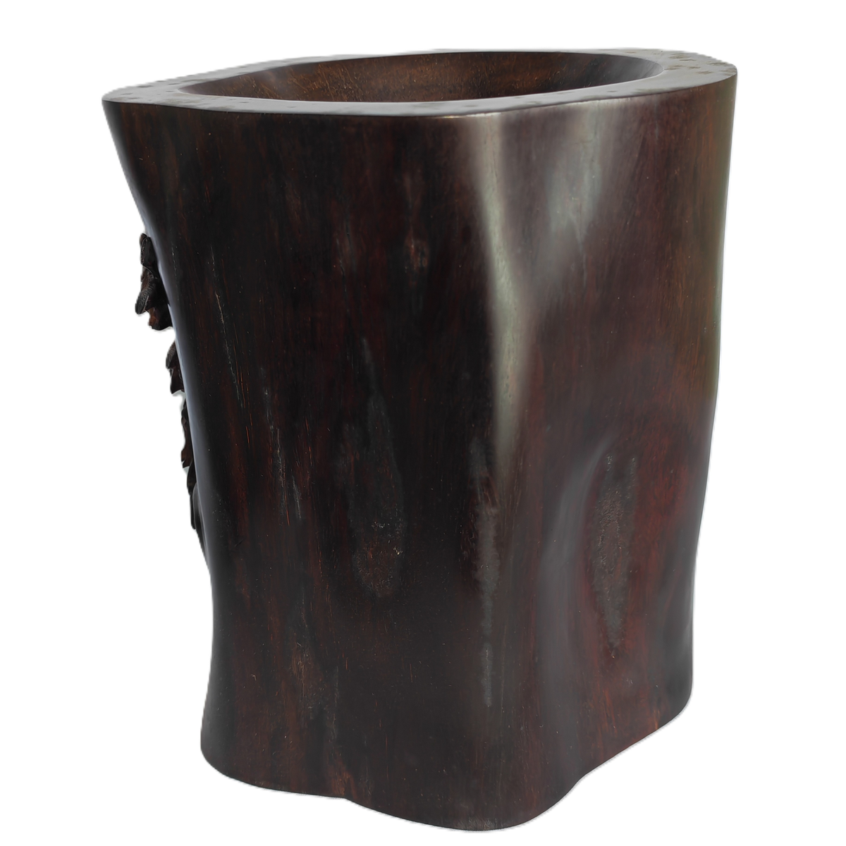 Chinese Brush Pot With Chicken & Pine Tree Motif